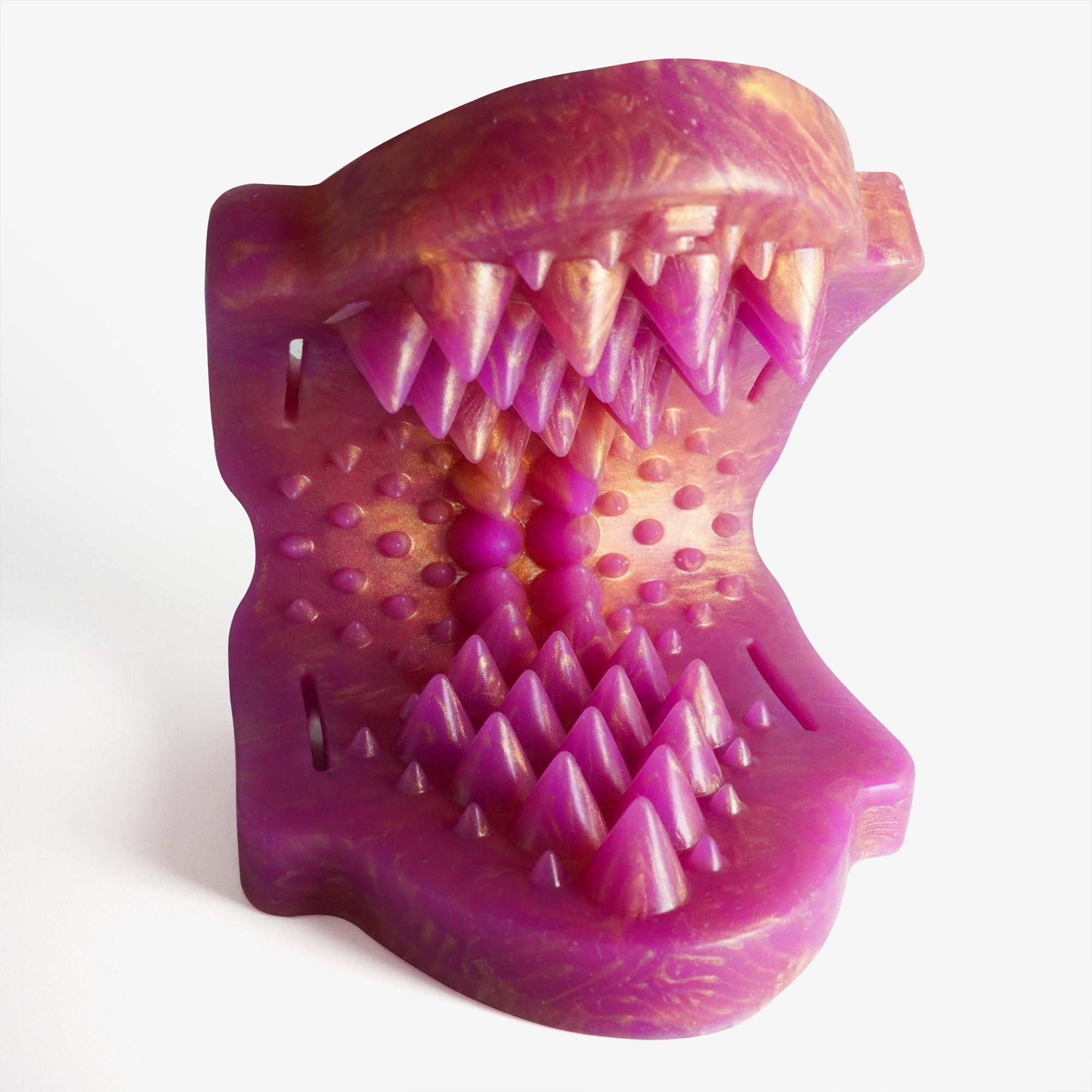 The spiked grinder bended over.