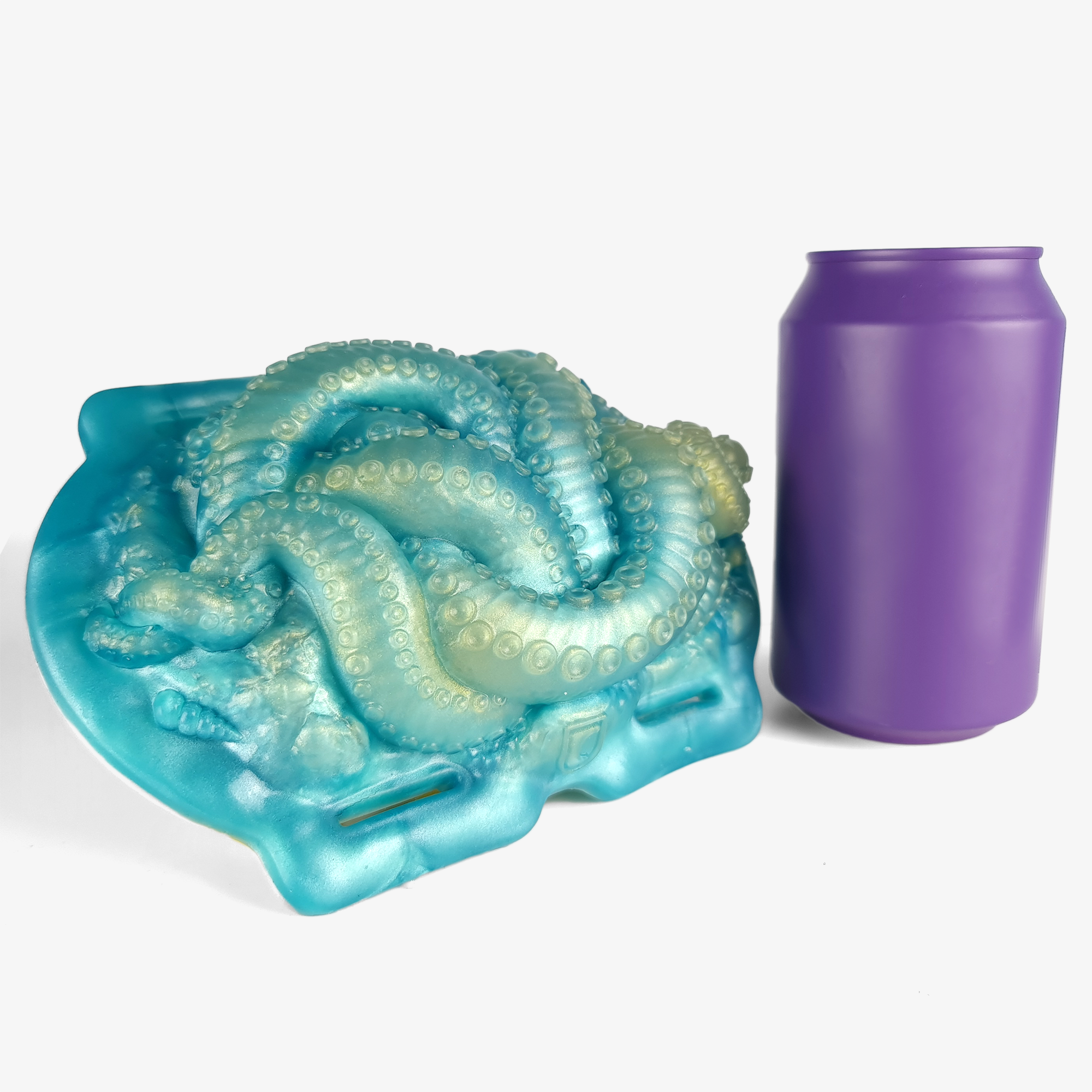 The tentacle grinder size comparison next to 330ml can.