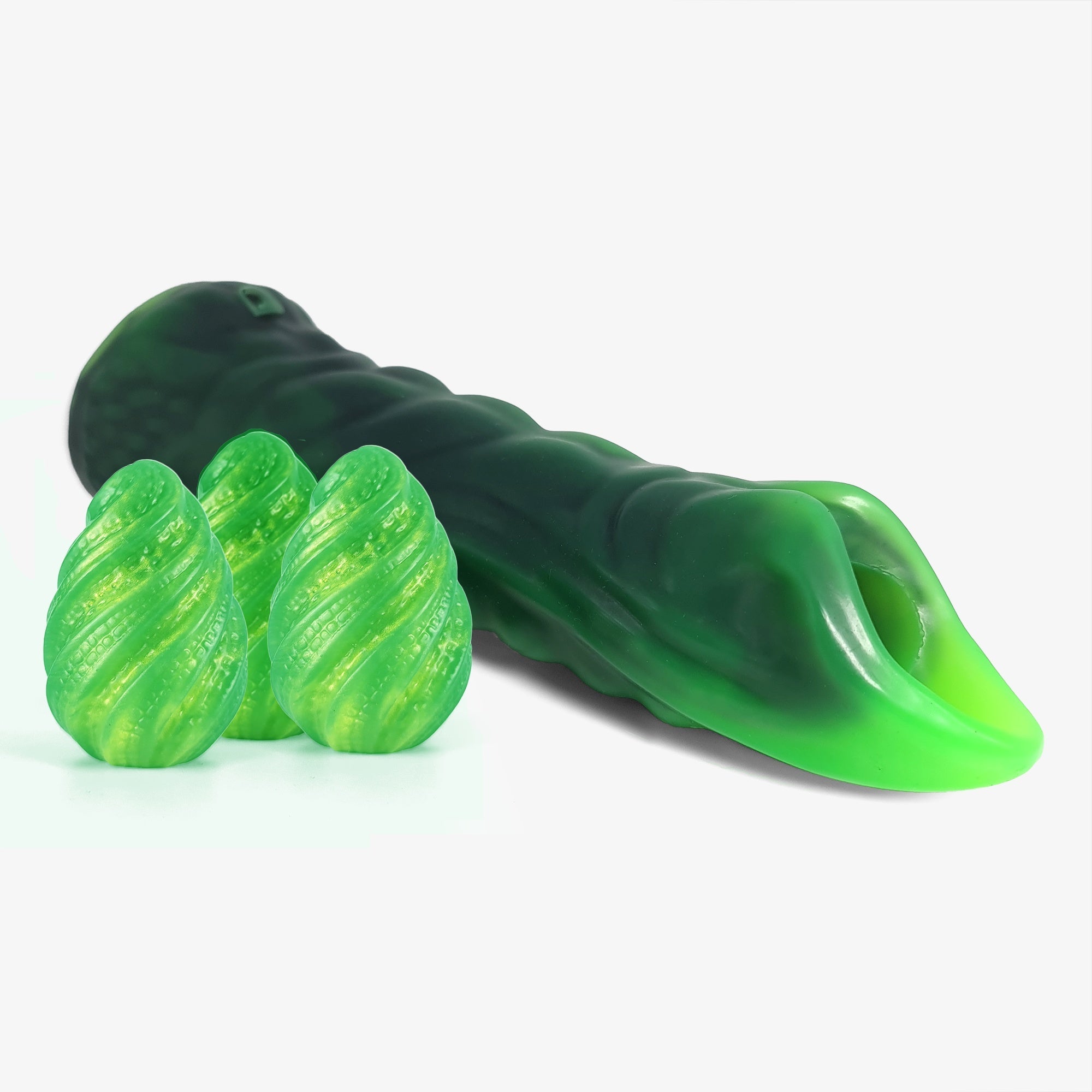 The alien ovipositor size comparison with eggs.