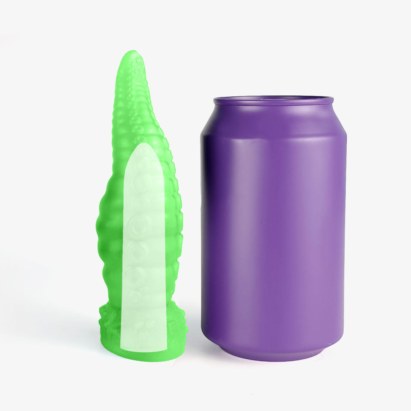 The tentacle: knot bullet sleeve size comparison next to 330ml can.